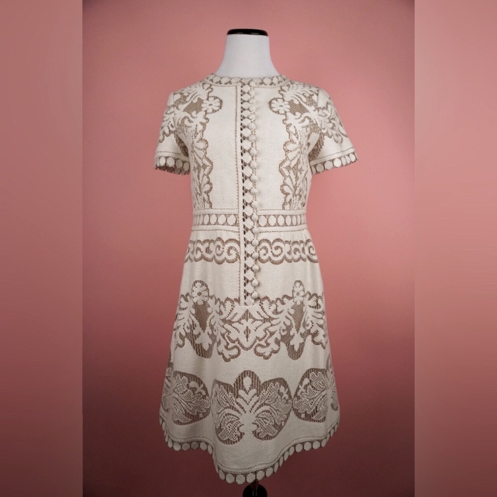 Cream cutout burton down dress size 2